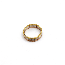Real Gold Tri Color Beaded Band Bubble Luxury Wedding Ring 5853 (SIZE 5.5) R2918