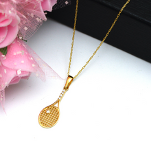 Real Gold Tennis Racket Necklace 0022 CWP 1886