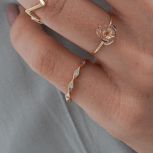 Real Gold Rose Layer Ring 0328 (Size 6) R1902